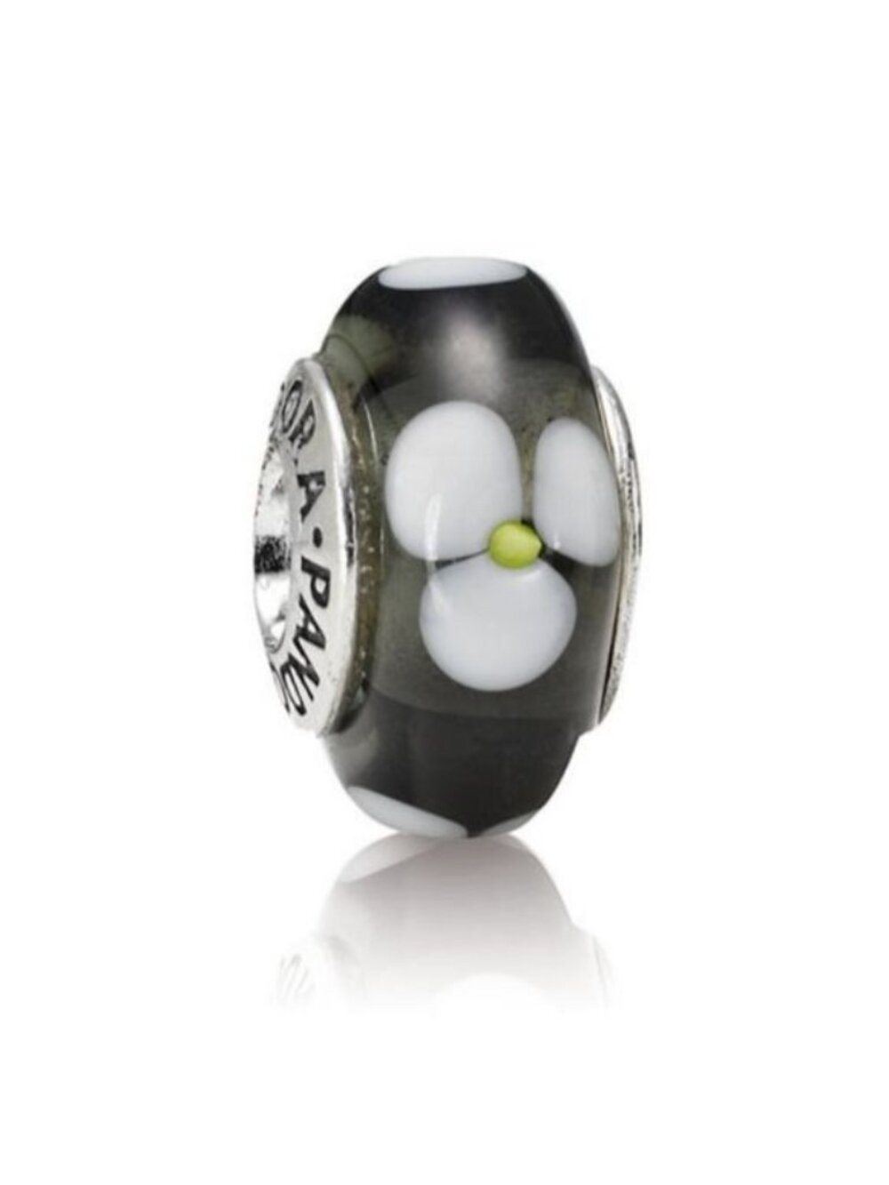 Pandora Murano Black Flowers Charm 925 ALE 790604